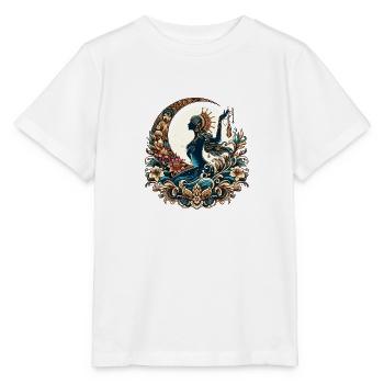 Déesse Vintage avec lune Floral - T-shirt bio MINI CREATOR Stanley/Stella Enfant - blanc - Devant - Maike (125cm)