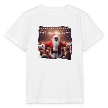 Party Santa - Weihnachtsmann auf der Tanzfläche - Stanley/Stella Kinder T-Shirt MINI CREATOR  - Weiß - Vorne - Maike (125cm)