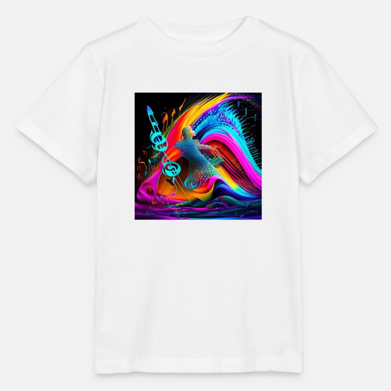 Sur les vagues de la musique - T-shirt bio MINI CREATOR Stanley/Stella Enfant - blanc