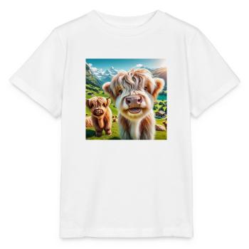 Ultra-cute, fluffy Highland cattle - Stanley/Stella Kinder T-Shirt MINI CREATOR  - Weiß - Vorne - Maike (125cm)