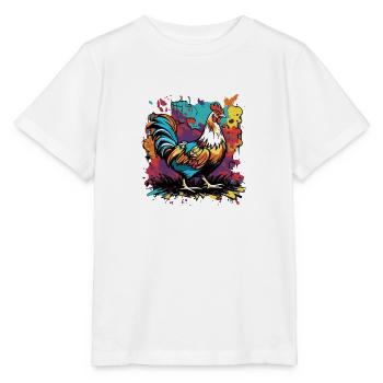buntes Geflügel Huhn Henne Hahn - Stanley/Stella Kinder T-Shirt MINI CREATOR  - Weiß - Vorne - Maike (125cm)