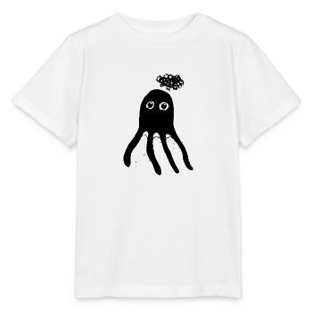 Nachdenklicher Oktopus - süß schwarz - Stanley/Stella Kinder T-Shirt MINI CREATOR  - Weiß - Vorne - Maike (125cm)