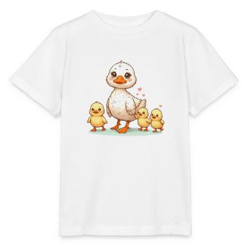 Niedliche Entenfamilie - Stanley/Stella Kinder T-Shirt MINI CREATOR  - Weiß - Vorne - Maike (125cm)