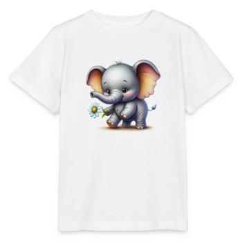 Süßes Elefantenbaby - Stanley/Stella Kinder T-Shirt MINI CREATOR  - Weiß - Vorne - Maike (125cm)