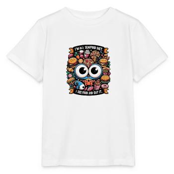 Je suis un régime de fruits de mer ! - T-shirt bio MINI CREATOR Stanley/Stella Enfant - blanc - Devant - Maike (125cm)