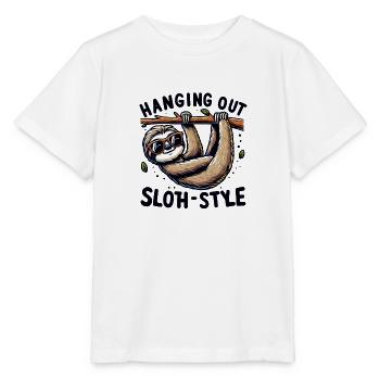 Hanging out Sloth style - Stanley/Stella MINI CREATOR Kids’ T-Shirt - white - Front - Maike (125cm)
