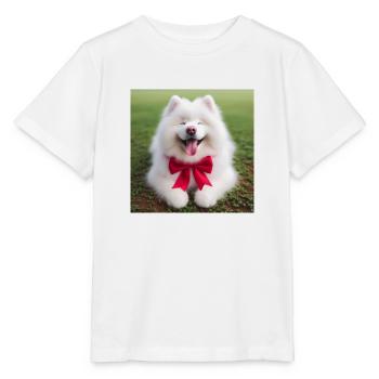 Samojede Welpe - Stanley/Stella Kinder T-Shirt MINI CREATOR  - Weiß - Vorne - Maike (125cm)