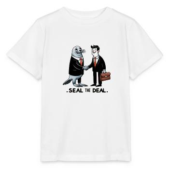 Sceller l’affaire - T-shirt bio MINI CREATOR Stanley/Stella Enfant - blanc - Devant - Maike (125cm)