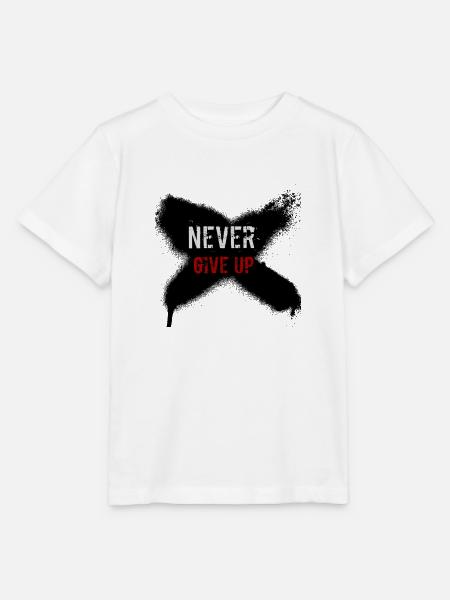 Never Give Up - Stanley/Stella Kinder T-Shirt MINI CREATOR - Weiß