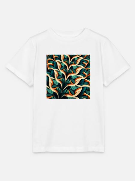 Abstraktes Laub - Stanley/Stella Kinder T-Shirt MINI CREATOR  - Weiß
