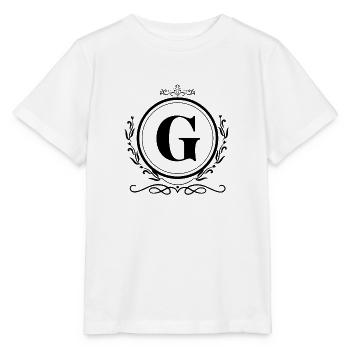Buchstaben-G-Dekoration - Stanley/Stella Kinder T-Shirt MINI CREATOR  - Weiß - Vorne - Maike (125cm)