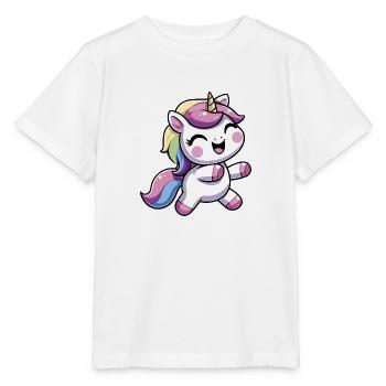 Danse de la licorne heureuse - T-shirt bio MINI CREATOR Stanley/Stella Enfant - blanc - Devant - Maike (125cm)
