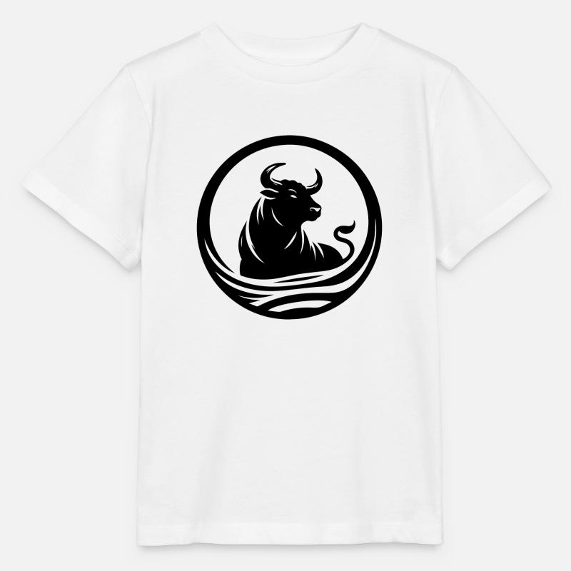 Logo taureau en noir et blanc - T-shirt bio MINI CREATOR Stanley/Stella Enfant - blanc