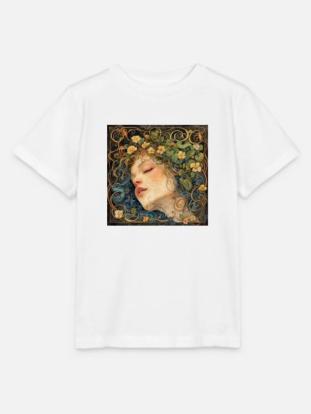 Mädchen mit Blumenkranz - Stanley/Stella Kinder T-Shirt MINI CREATOR  - Weiß