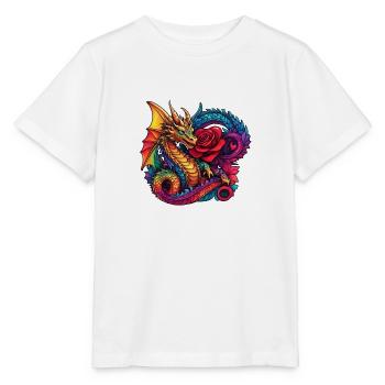 Dragon avec Ros - T-shirt bio MINI CREATOR Stanley/Stella Enfant - blanc - Devant - Maike (125cm)