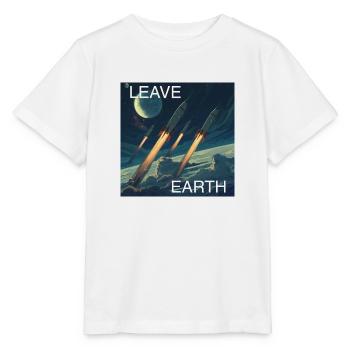 Retro Style Plakat Raumfahrt „Leave Earth“ - Stanley/Stella Kinder T-Shirt MINI CREATOR  - Weiß - Vorne - Maike (125cm)