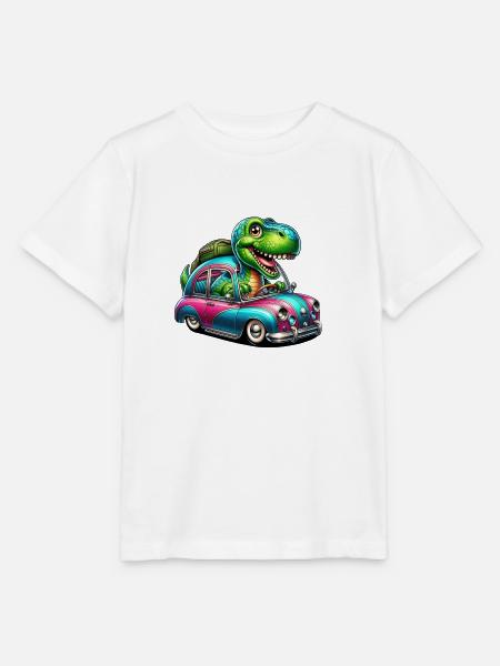 Auto Dino - Stanley/Stella Kinder T-Shirt MINI CREATOR - Weiß
