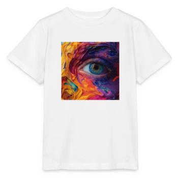 Farbenfrohes Auge - Stanley/Stella Kinder T-Shirt MINI CREATOR  - Weiß - Vorne - Maike (125cm)