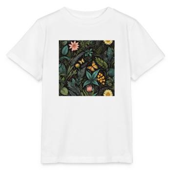 Schmetterlinge im Laub #butterfly #flowers - Stanley/Stella Kinder T-Shirt MINI CREATOR  - Weiß - Vorne - Maike (125cm)