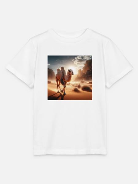echtes Kamel in der Wüste A4 - Stanley/Stella Kinder T-Shirt MINI CREATOR - Weiß