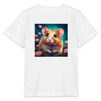 Hamster im Glück - Stanley/Stella Kinder T-Shirt MINI CREATOR  - Weiß - Vorne - Maike (125cm)