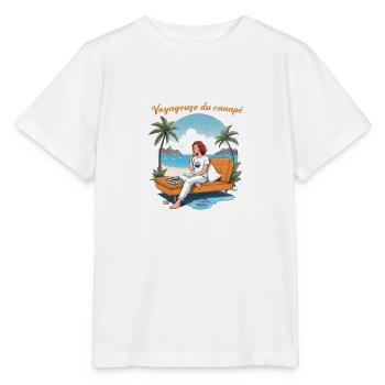 Voyageuse du Canapé - T-shirt bio MINI CREATOR Stanley/Stella Enfant - blanc - Devant - Maike (125cm)