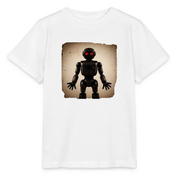 Schwarzer Roboter - Stanley/Stella Kinder T-Shirt MINI CREATOR  - Weiß - Vorne - Maike (125cm)