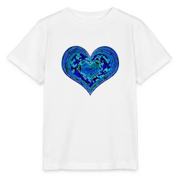coeur psychédélique - T-shirt bio MINI CREATOR Stanley/Stella Enfant - blanc - Devant - Maike (125cm)