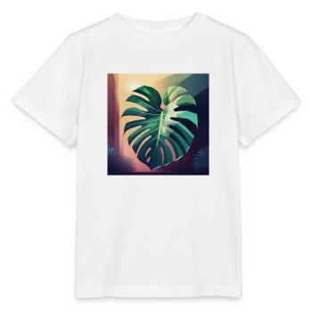 Monstera Leaf - Stanley/Stella Kinder T-Shirt MINI CREATOR  - Weiß - Vorne - Maike (125cm)