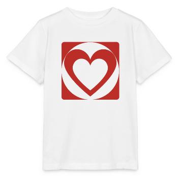 Coeur rouge - T-shirt bio MINI CREATOR Stanley/Stella Enfant - blanc - Devant - Maike (125cm)