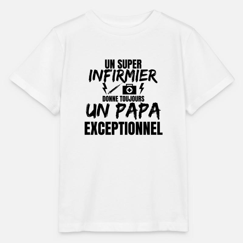 PAPA INFIRMIER - T-shirt bio MINI CREATOR Stanley/Stella Enfant - blanc