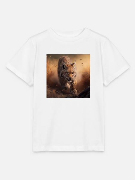 Rennender Luchs - Stanley/Stella Kinder T-Shirt MINI CREATOR  - Weiß