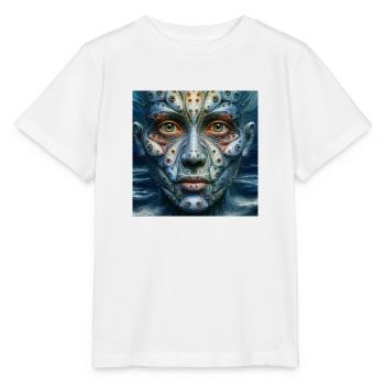 Gesicht mit Fischaugen - Stanley/Stella Kinder T-Shirt MINI CREATOR  - Weiß - Vorne - Maike (125cm)