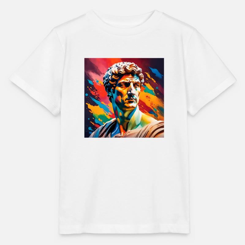 Michel-Ange David coloré - T-shirt bio MINI CREATOR Stanley/Stella Enfant - blanc