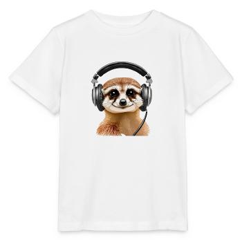 Erdmännchen mit Headset (realistisch) - Stanley/Stella Kinder T-Shirt MINI CREATOR  - Weiß - Vorne - Maike (125cm)