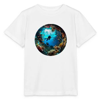 La plongée comme porte d’entrée sur la mer - T-shirt bio MINI CREATOR Stanley/Stella Enfant - blanc - Devant - Maike (125cm)