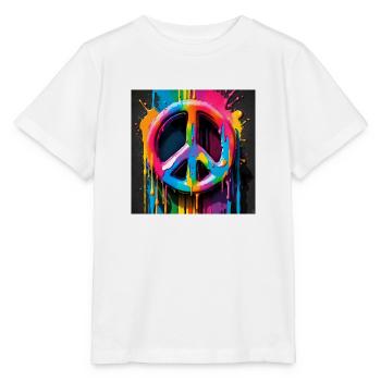 Peace sign colored - Stanley/Stella Kinder T-Shirt MINI CREATOR  - Weiß - Vorne - Maike (125cm)