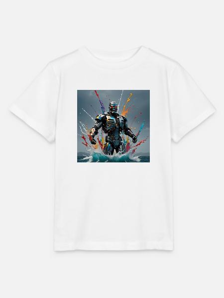 Roboter farbig - Stanley/Stella Kinder T-Shirt MINI CREATOR - Weiß