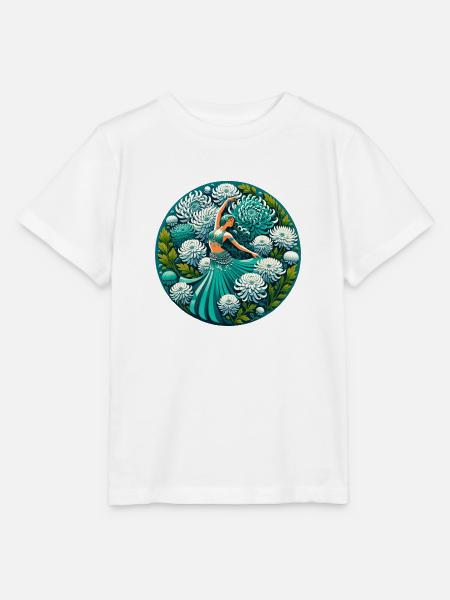 Blaugrüne Bauchtänzerin - Stanley/Stella Kinder T-Shirt MINI CREATOR - Weiß