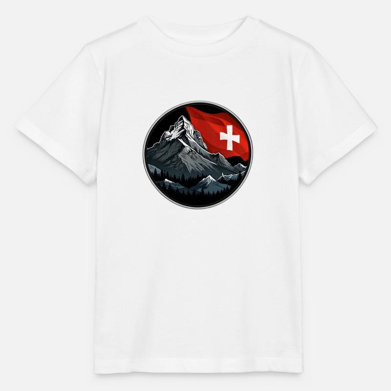 Drapeau suisse - T-shirt bio MINI CREATOR Stanley/Stella Enfant - blanc