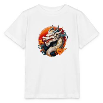 Wildes wütendes Tier Drache kämpferische Motivation - Stanley/Stella Kinder T-Shirt MINI CREATOR  - Weiß - Vorne - Maike (125cm)