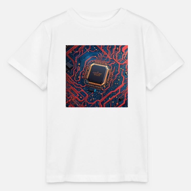 Micropuce rouge - T-shirt bio MINI CREATOR Stanley/Stella Enfant - blanc