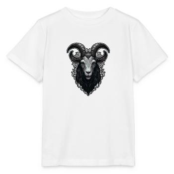 Tattoo black metal goat - Stanley/Stella MINI CREATOR Kids’ T-Shirt - white - Front - Maike (125cm)