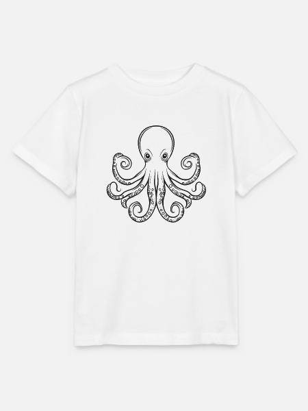 Krake - Stanley/Stella Kinder T-Shirt MINI CREATOR  - Weiß