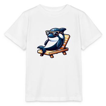 Cool Orca Whale with Sunglasses - Stanley/Stella MINI CREATOR Kids’ T-Shirt - white - Front - Maike (125cm)