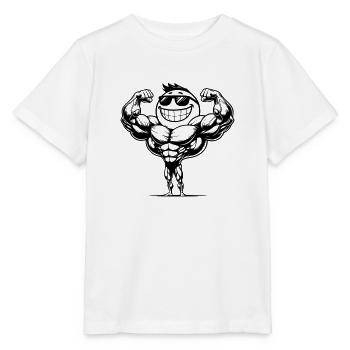 Lusiger Stahlharter Muskelmann - Stanley/Stella Kinder T-Shirt MINI CREATOR  - Weiß - Vorne - Maike (125cm)