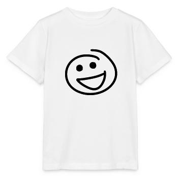 Laughing happy face - Stanley/Stella MINI CREATOR Kids’ T-Shirt - white - Front - Maike (125cm)