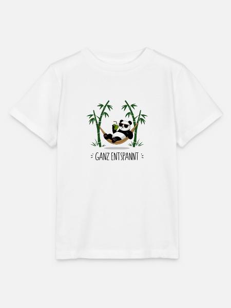 Ganz entspannt - Panda - Stanley/Stella Kinder T-Shirt MINI CREATOR  - Weiß