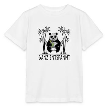 Panda - Ganz entspannt - Stanley/Stella Kinder T-Shirt MINI CREATOR  - Weiß - Vorne - Maike (125cm)