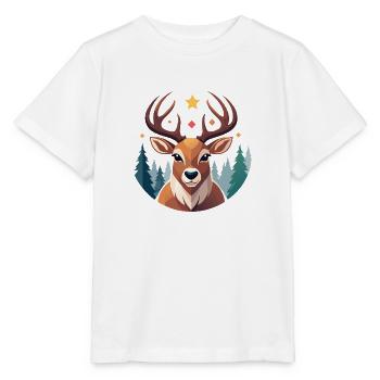 Weihnachtliches Rentier - Stanley/Stella Kinder T-Shirt MINI CREATOR  - Weiß - Vorne - Maike (125cm)